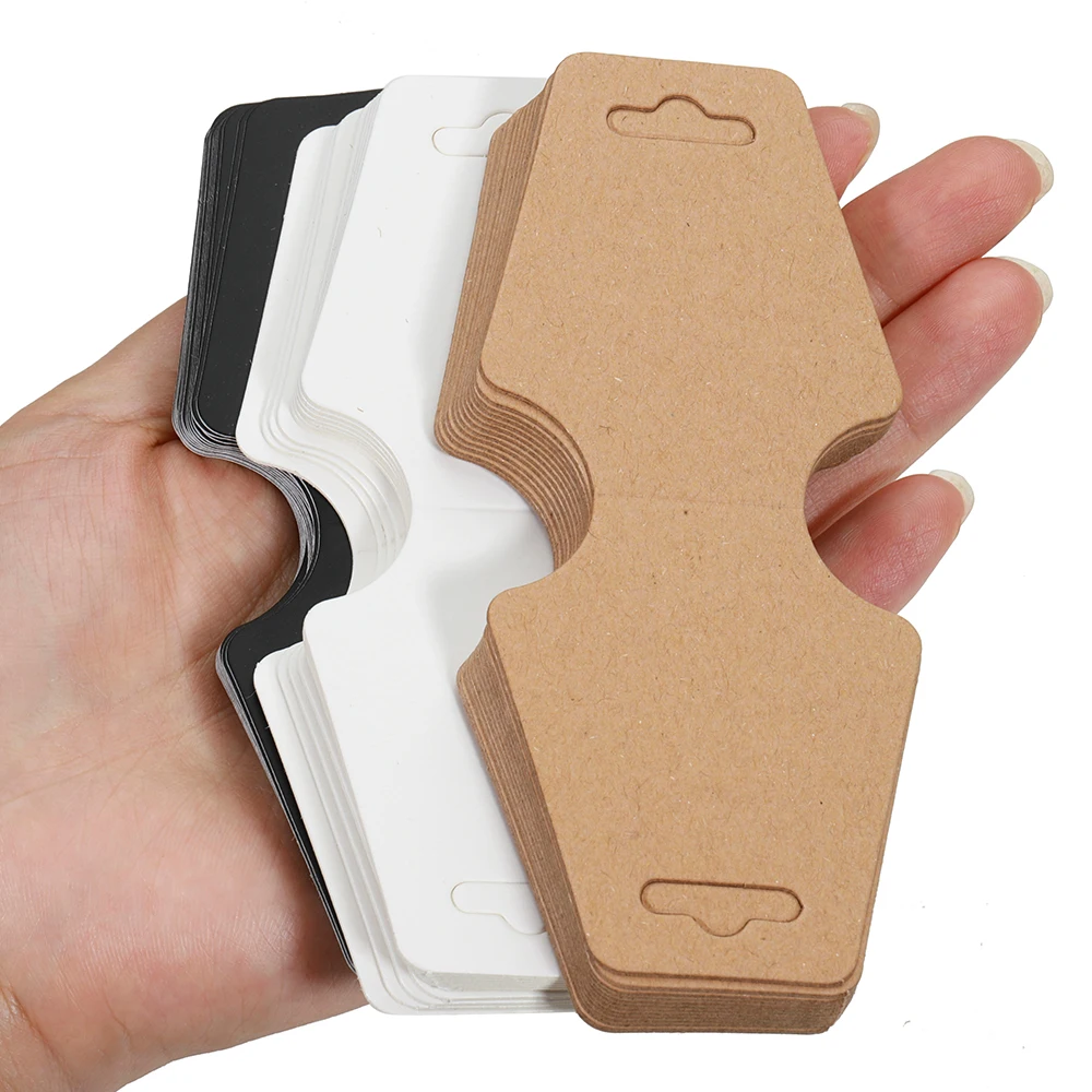 50pcs 5x12cm Blank Kraft Paper Packing Card for DIY Jewelry