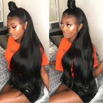 Brazilian Straight Human Hair Wig for Women 30-40 Inch Long 13x4 HD Lace Front 200 Density 13x6 Transparent Lace Frontal 1