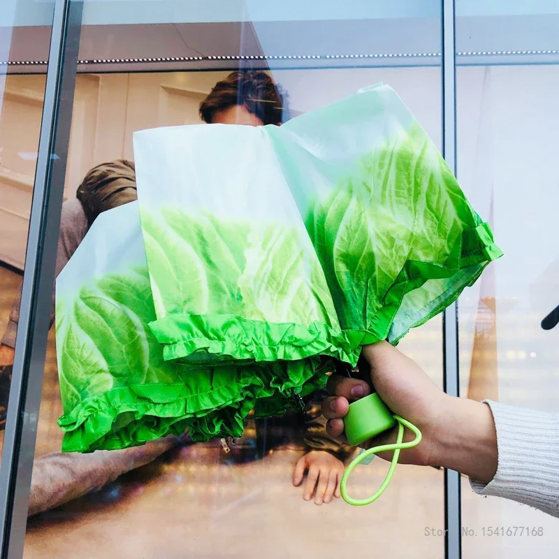 Japanese Anti-Ultraviolet Folding Umbrella, Purple Vegetable Umbrella, Fruit, Airplane Shape, Manual, Creative, 1Pc