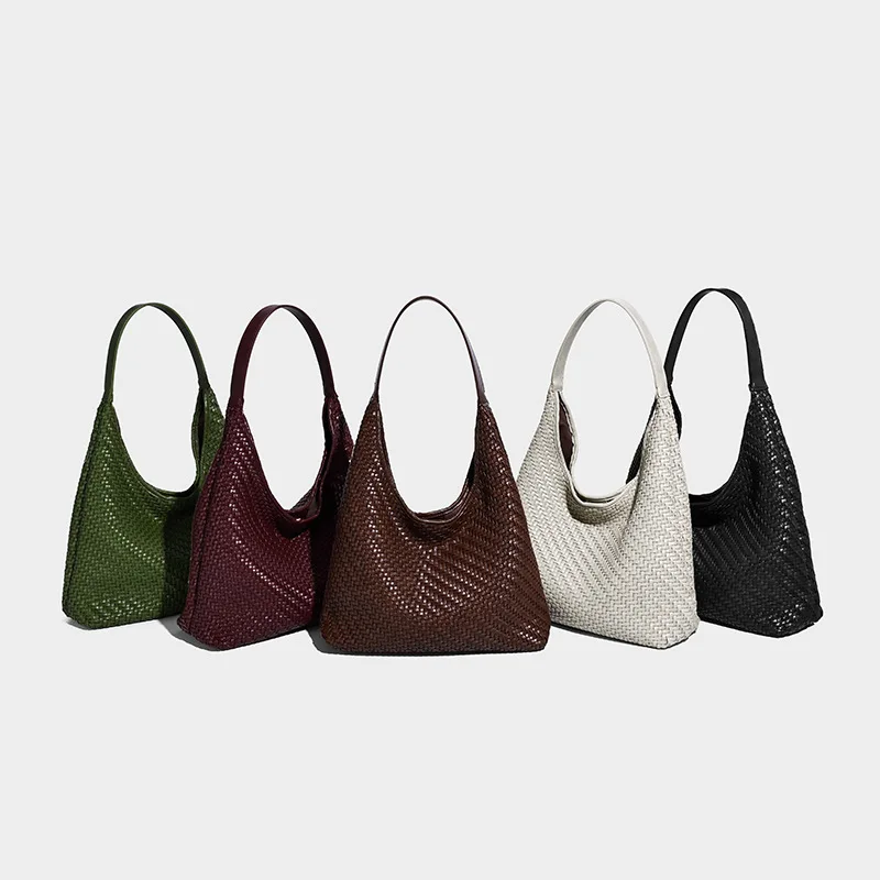 Women Premium Handbag 2025 New Vintage Spacious Woven Pattern Tote Bag Fashionable Single Shoulder Underarm Bag for Commuting 3
