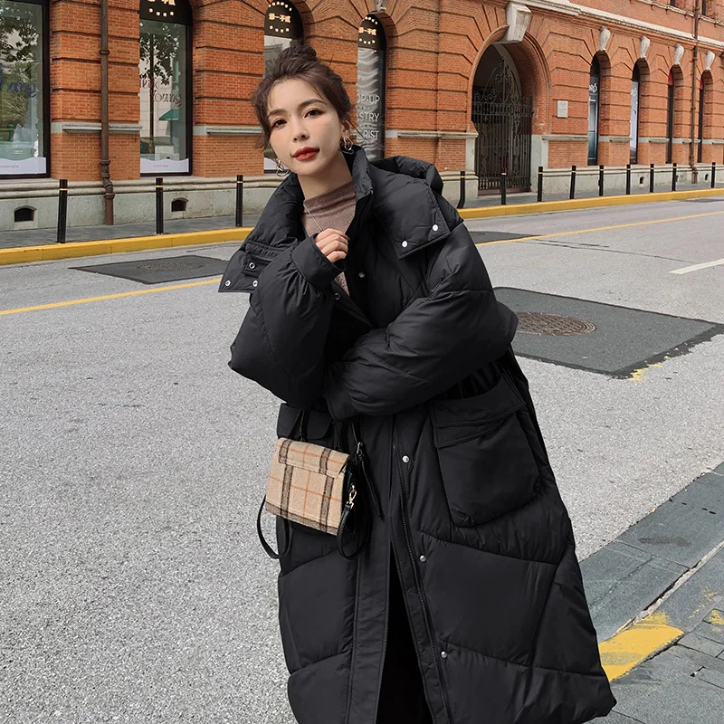

Winter Women Warm Parka Thick Hooded Cotton Padded Casual Loose long Coat Oversized 3XL Parkas Outwear Snow Wear Jacket