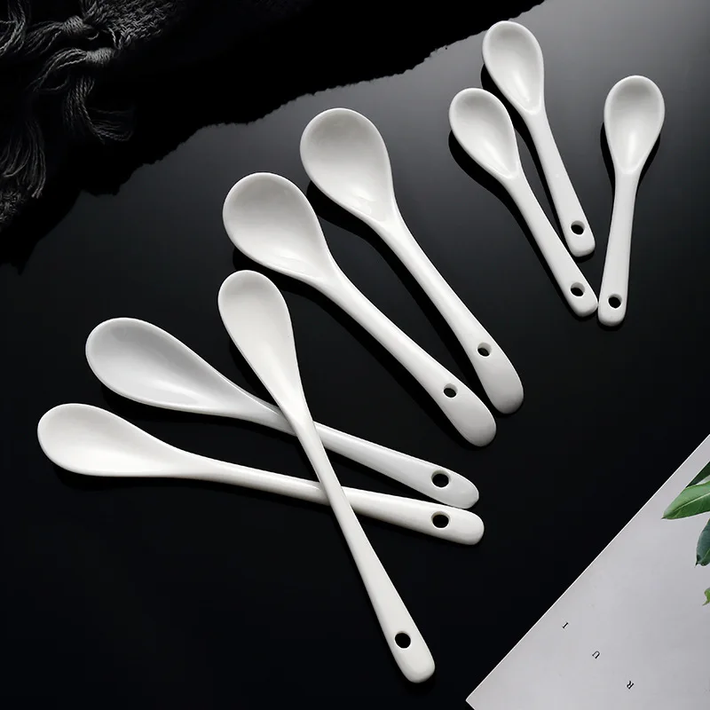 Xmomx 8 Color Porcelain Egg Spoons – 5 Inch Ceramic Spoons For Coffee, Dessert, Yogurt, Tea & More