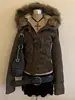 Fashion Outerwear Brown Jacket Women's Coats Slim Fit Vintage Fur Collar Kpop Femme Zipper Clothes Harajuku Y2k High Street Tops