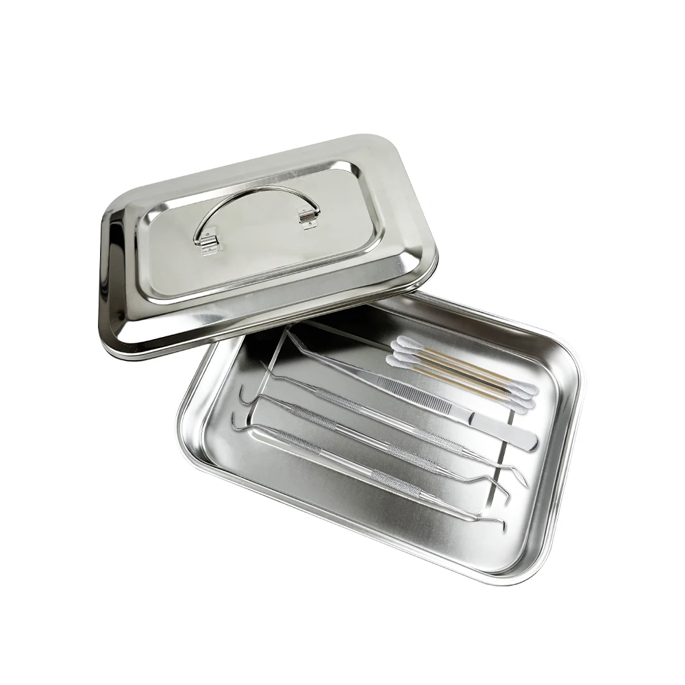 Dental Instruments Tray With Lid Stainless Steel Surgical Medical Disinfection Box Rectangular Plate Sterilization Container New Sb6740b1d5699476a947c9e8429411488h