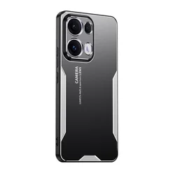 Premium Aluminum Alloy Matte Metal Shell Shockproof Phone Case for OPPO Reno12 (Silver)