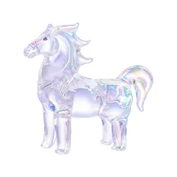 Colorful Crystal Horse Statue - Artistic Glass Ornament for Home and Office Decor (Ab color)