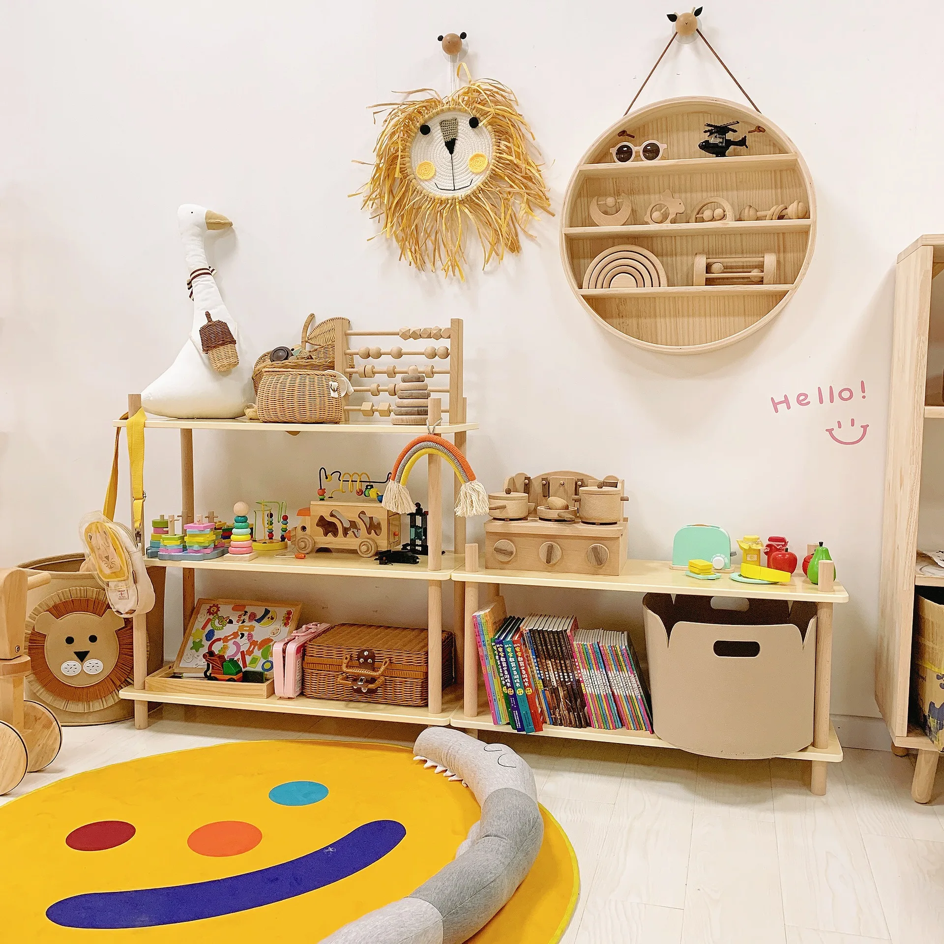 Étagère en bois pour enfants, bibliothèque Montessori / Waldorf