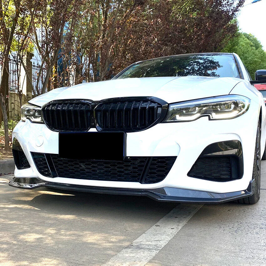Glossy Black Car Front Bumper Splitter Lip For BMW 3 Series G20 G21 320i 330i M340i 2019~2022 M Sport Diffuser Guard Body Kit