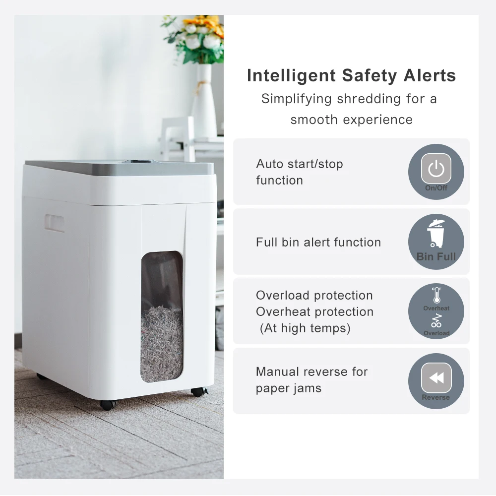 50L Auto Feed Paper Shredder: 400 Sheet P5 Micro Cut Machine Heavy Duty  Industrial Commercial Document Destroyer for Home Office - AliExpress, image size:1000x1000