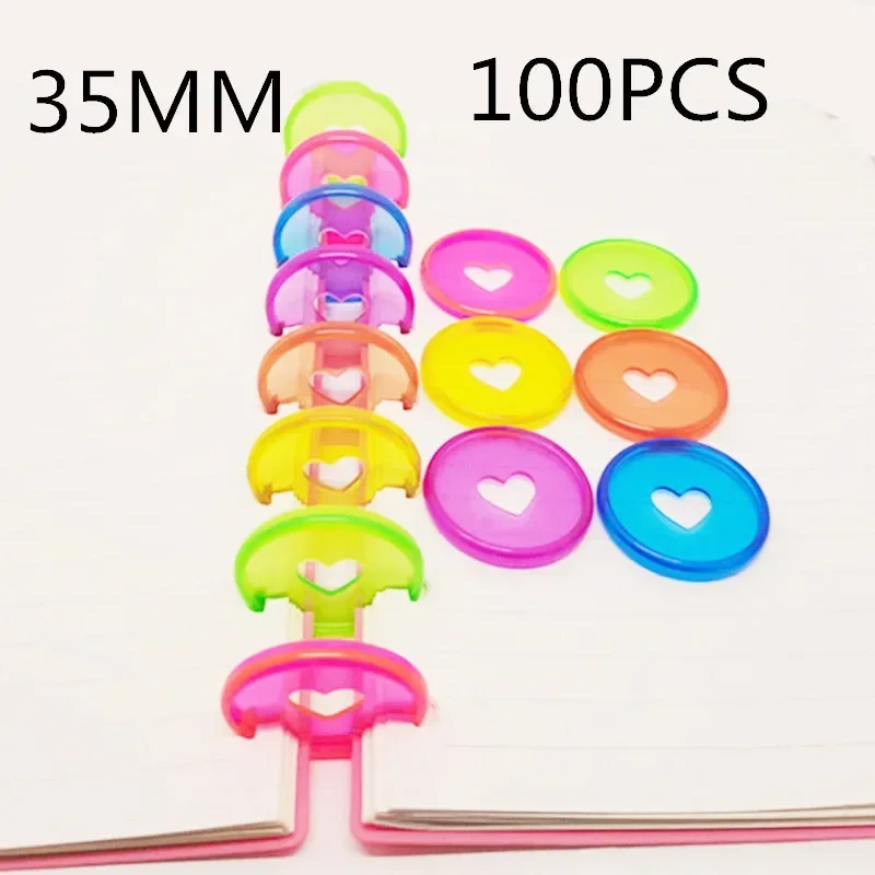 Mushroom hole binding buckle 35MM jelly color transparent plastic love binding disc suitable for business women loose-leaf notes