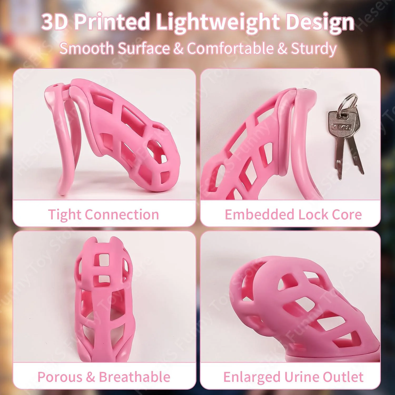 HESEKS New Cobra Chastity Cage Male Chastity Device Resin 3D Invisible Lock Cock Cage Penis Ring for Sissy Beginner BDSM Sex Toy penis chastity cage chastity lock sex toy chastity cage accessory penis cock ring male female sex toy