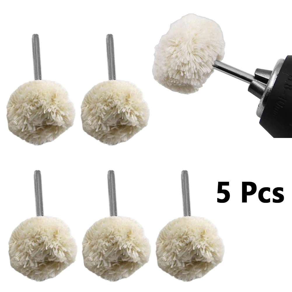 5pcs 3×25mm Wool Polishing Brush Grinding Buffing Wheel Rotary Tools Accessories For Grinders Polishing Metal Jade Gem 10x polishing buffing cloth brushes round white wheel fit for dremel rotary tools accessories rotary tools 25mm