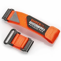 Hemsut Club Rugged Nylon Loop Watch Band - 2024 Edition, Available in 5 Colors - 22mm (HGA142ORG)