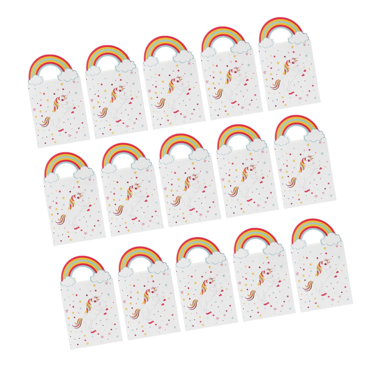 

24Pcs Rainbow Party Favor Bags Paper Bag with Handles Goodie Candy Treat Paper Bags for Theme Birthday Party