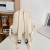 Small Canvas Backpacks For Women 100% Cotton School Bags For Teenage Girls Solid Purple Brand Korea Style Cloth Casual Satchels 2