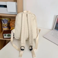 Small Canvas Backpacks For Women 100% Cotton School Bags For Teenage Girls Solid Purple Brand Korea Style Cloth Casual Satchels 2