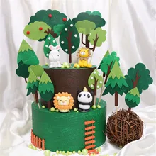 

1Set Forest Series Cake Toppers Green Felt Small Tree Trees Grass Collection Cake Decoration Baking Dessert Birthday Party Decor