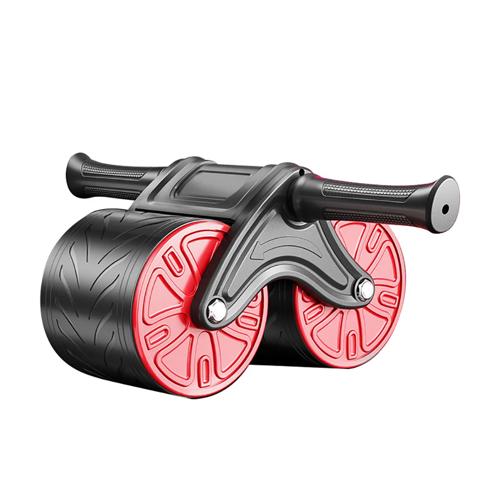 

Workout Equipment Two Wheeled Belly Roller for Beginners Silent Use Both Red and Blue Intelligent Rebound One Piece Handle