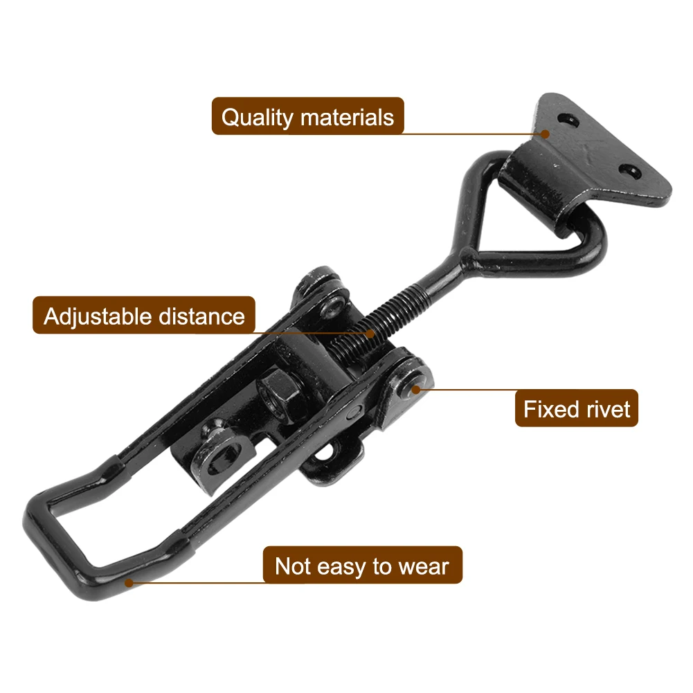 

GH-4003 Black Adjustable Toggle Clamp Steel Hasp Catch Clip Quick Fixture 1322lb For Home Decoration Hardware Accessories