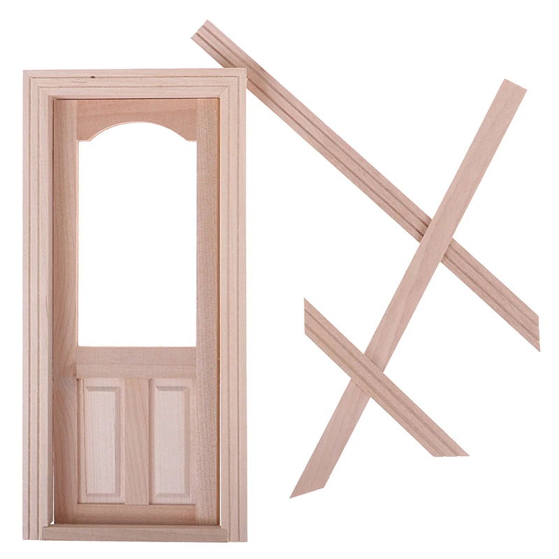 1/12 Door Mouse Perez For Wall Scale Miniature Interior Wooden Door DIY Dollhouse Furniture Doll House Accessories 5
