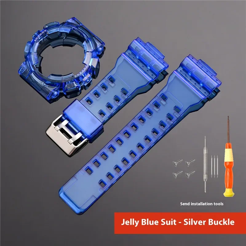 Transparent Resin Watch Strap Case Bezel - Durable Sporty Waterproof Design