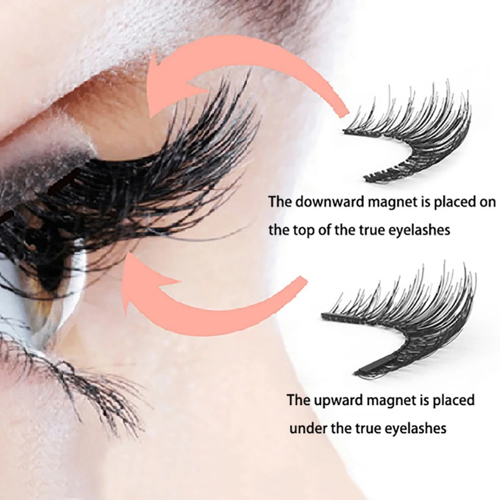 Fluffy magnetic eyelashes set glue-free eyelash clip tools reusable false eye lash strip cluster for women makeup beauty salon