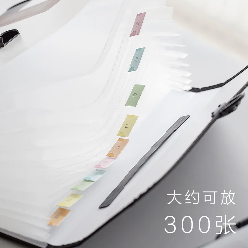 Expanding Files Folder Accordion Style Document Organizer Bag with Buckle Closure for School Office Home file folder file bag transparent folder