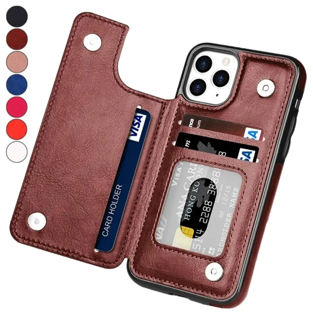Leather Wallet Case with Card Holder and Flip Cover
