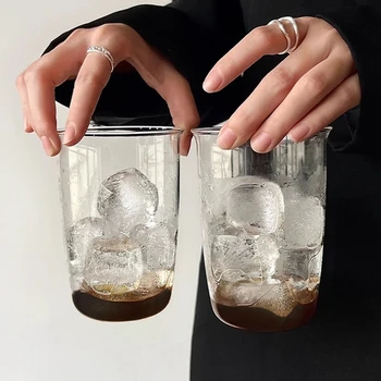 Bicchieri Tazza Bottiglia d'acqua trasparente Bicchiere Bicchiere da whisky Bicchieri Caffè Latte Succo Tazza Tazza Accessorio da cucina Tazze a righe  1