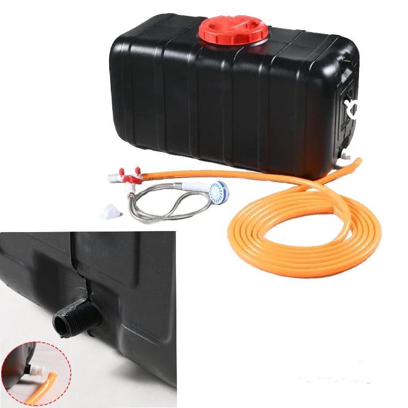 RV Luggage Racks Thickened Drying Bucket Black BathTank Solar Hot water box Summer Water Tank Household Water Storage Outdoors