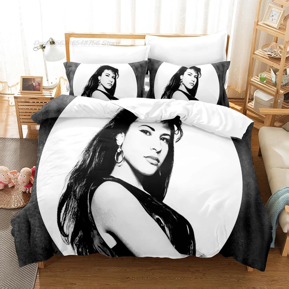 Selena Quintanilla bedding set bed sheet set aliexpress uk CN(Origin) Duvetcover&2pcs Pillowcase 3D Print Yes 90gsm Plain 4