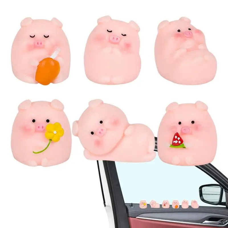 

Car Decorations For Dashboard Cute Bobble Head Figurines Delicate Resin Pig Toys Decorative Ornament Car Interior Accessories