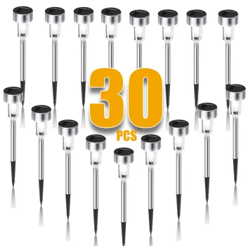 Luci solari da esterno impermeabili - Illuminazione paesaggistica a LED da giardino ad energia solare per percorsi, patio, decorazioni da giardino, confezione da 10/20/30 1