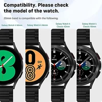 Bracelet en métal pour Samsung Galaxy Watch 7/6/5/4 40mm 44mm, bracelet en acier inoxydable Galaxy Watch 6/4 Classic 47mm 43mm 46 42mm/5pro 45mm 6
