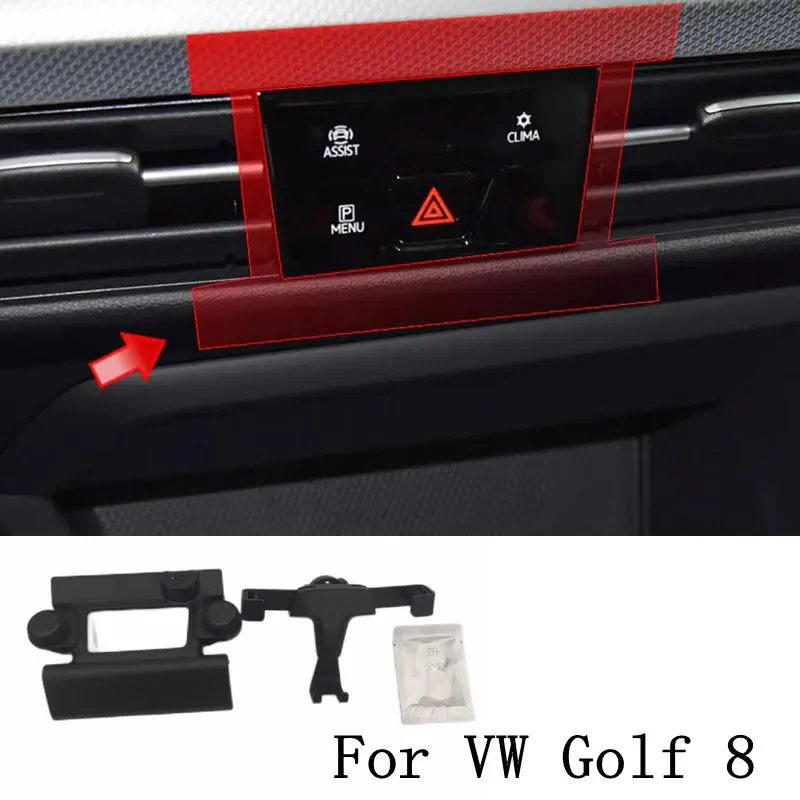 

Гравитационный держатель для телефона для VW Golf 8 MK8 R GTI GTE 2020-2021, крепление на вентиляционное отверстие, подставка, аксессуары для стайлинга автомобиля