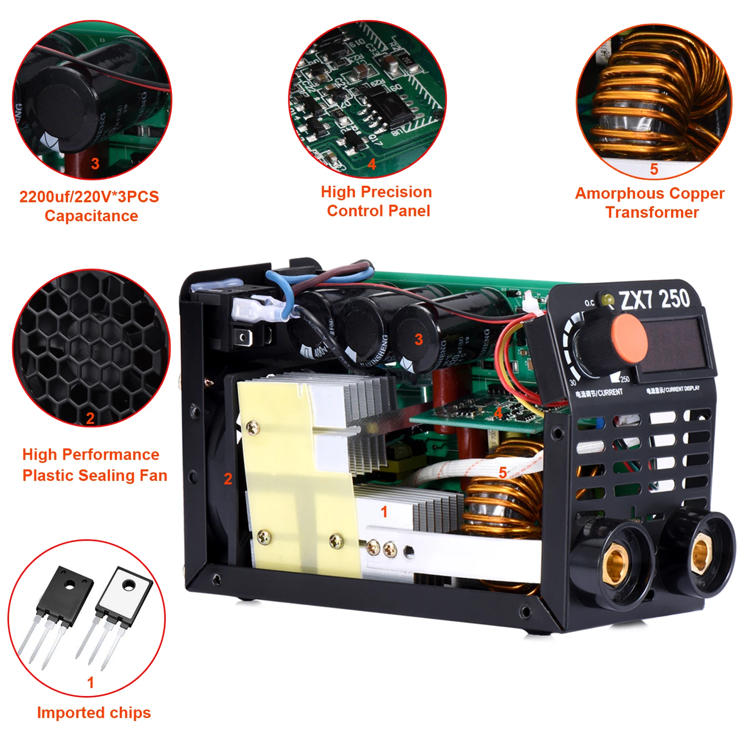 Portable Welder Inverter Welding Machines High Quality 220V 250A ZX7-250 With Digital display DC Rated input power
