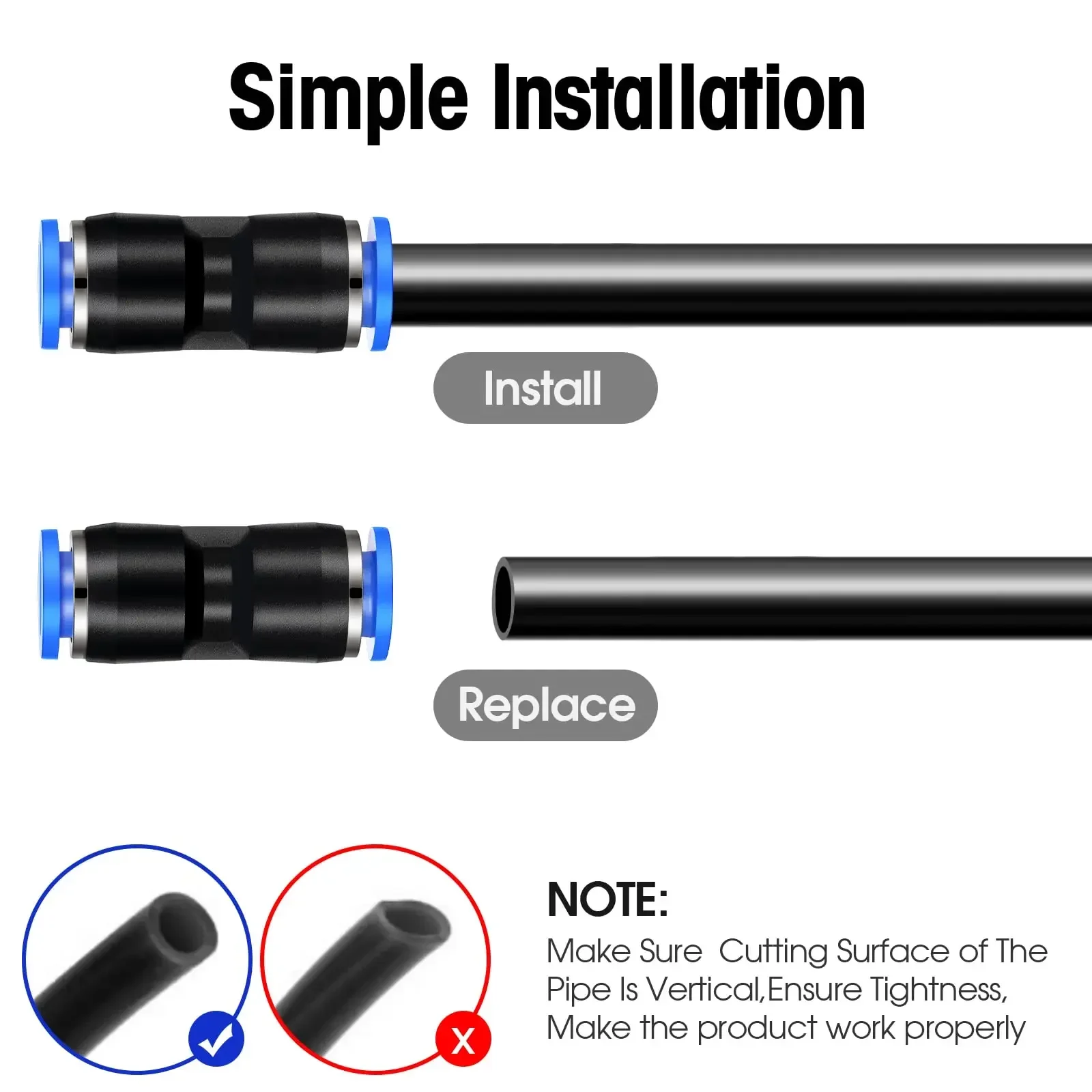 Air Pneumatic Fittings PU PV PY PE PM PZA PK SA 4mm 6mm 8mm 10mm 12mm Plastic Fitting Hose Quick Couplings Pipe Connector