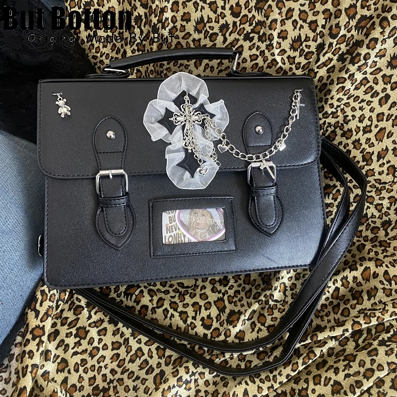 J*0様 Gothic Lolita handbag black Bostonb Dark Doll Gothic Lolita Flocked Skulls with Bows and Lace