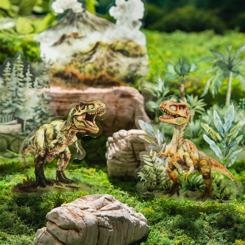 4 styles 15 pcs Dinosaur World Series PET sticker Decorative paper Diy Diary Album Scrapbooking Material Junk Journal Supplies decorative stickers paper stickers animal stickers handbook stickers diy scrapbooking accessories