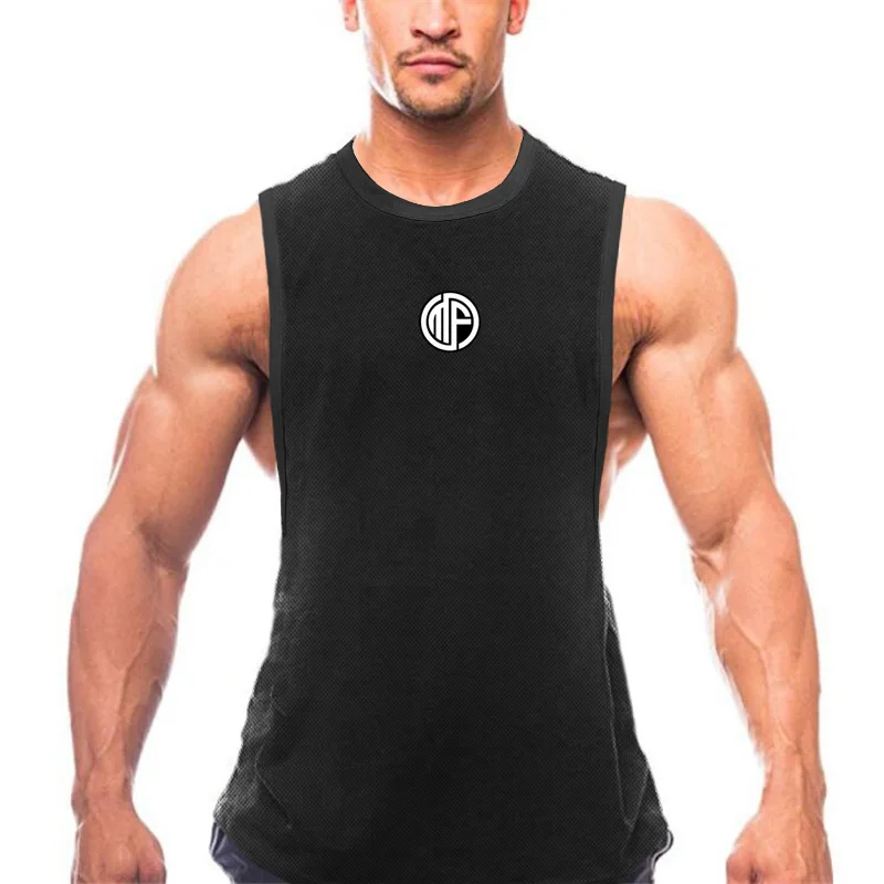 

Gym Bodybuilding Training Sport Tank Tops Men Workout Muscle Sleeveless Fashion Slits on Both Sides Quick Dry Nreathable Singlet