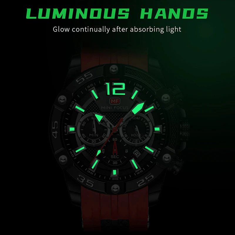 Fashion Mens	Sports Watches Luxury Quartz Wristwatches	for Men Top Brand Waterproof Chronograph Clock Elegant Military Watch