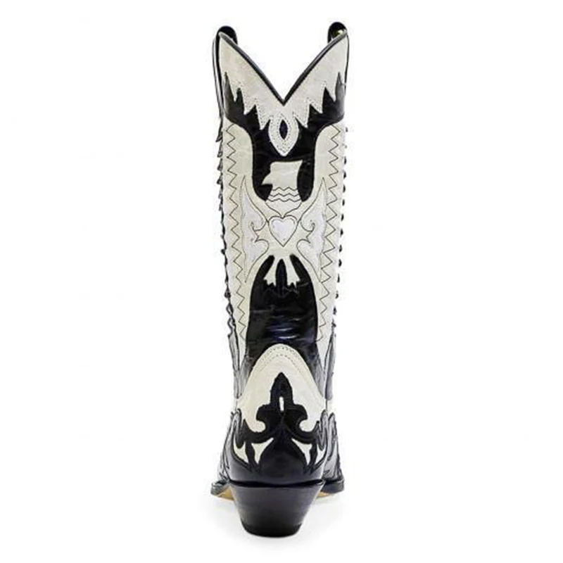 Men Leather Autumn Winter Mid-calf Handmade Retro Boots Black White For Men Zapatos De Hombre Leather boots Mens leather boots Motorcycle leather boots