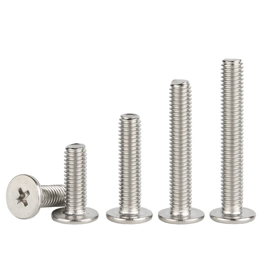 Flat Head Screw 5-20Pcs M1.4 M1.6 M2 M2.5 M3 M4 M5 M6 M8 CM Cross Phillips Ultra Thin Super Low Flat Wafer Head Screw Bolt 304 Stainless Steel