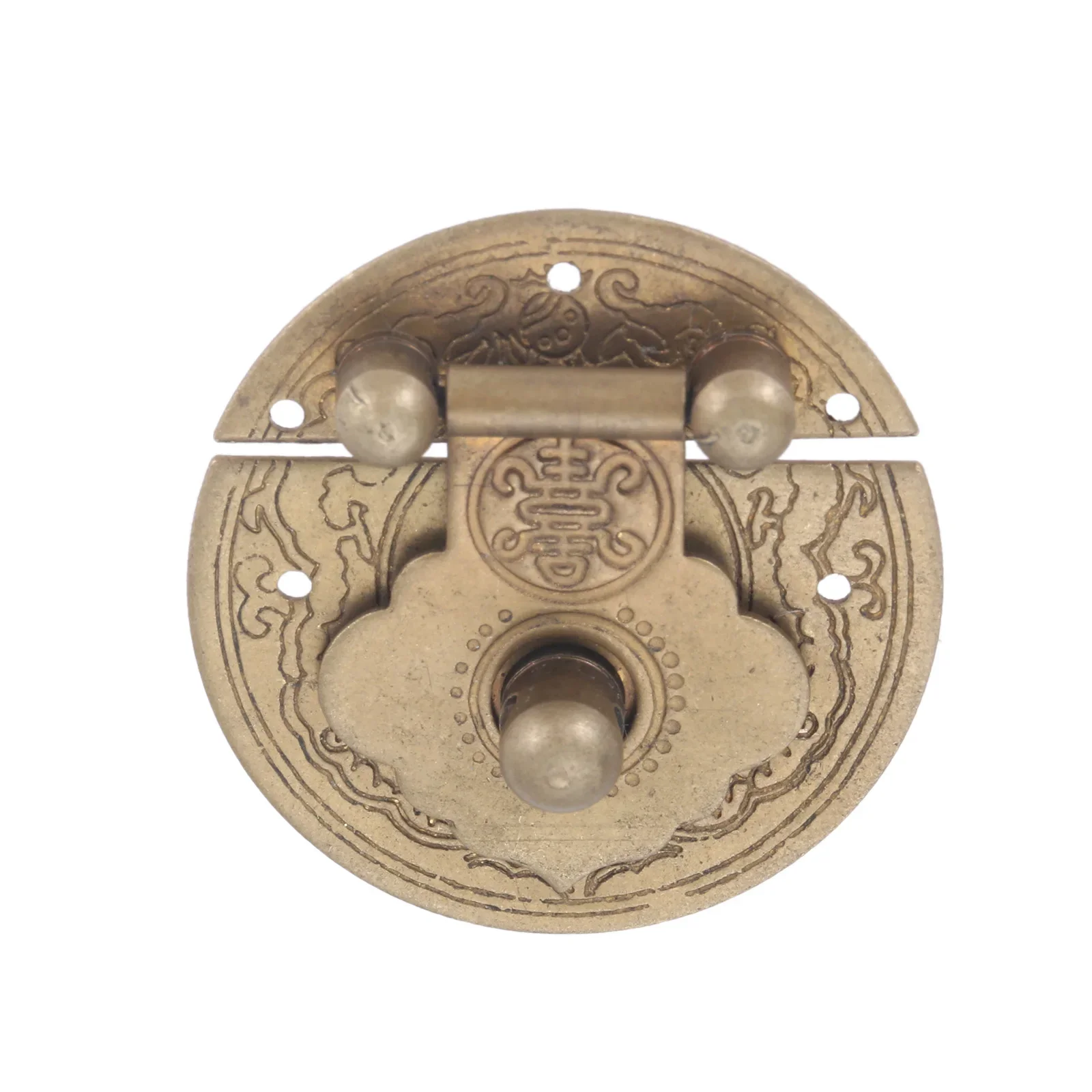 3pcs Vintage Brass Chinese Lock Set 36mm European Mini Wooden Box Vase Buckle Hasp Latch Lock Decorative Hinges Screws