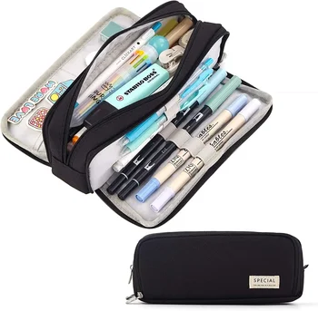 Astuccio grande Astuccio per matite con 3 scomparti Astuccio per matite di grande capacità Studente per il ritorno a scuola Statioenry