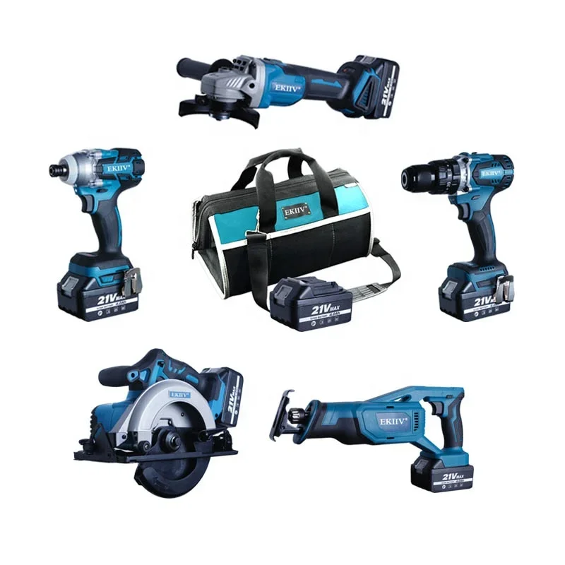 EKIIV brushless angle grinder cordless lightweight cordless hammer drill lithium-ion combo kit for sale