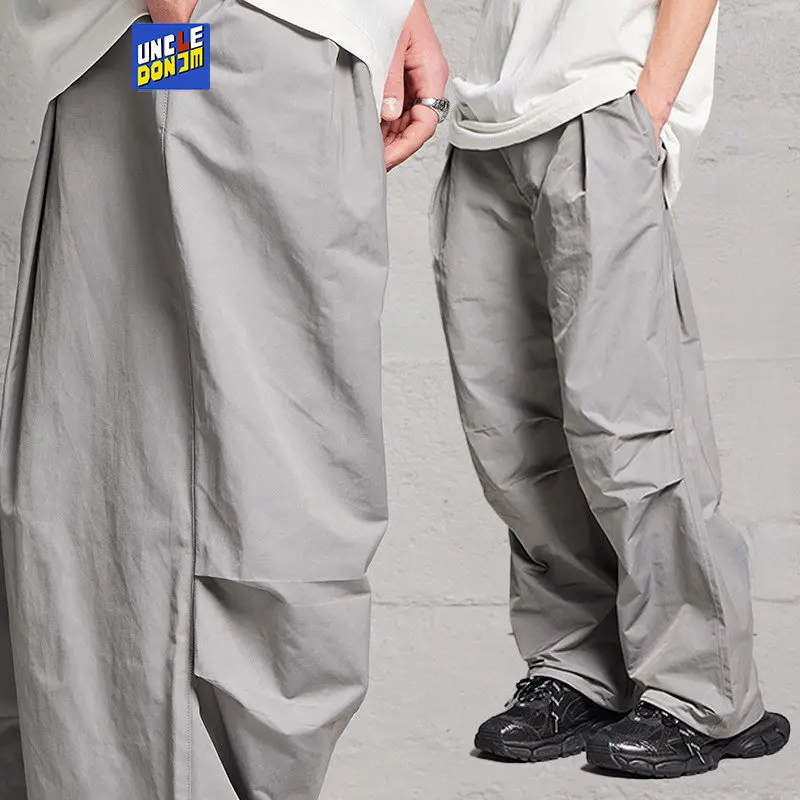 

UncleDonJM Baggy Harem Pants Men Streetwear Jogging Pants Japanese Style Male Crotch Wide Leg Pants Casual Loose Trousers