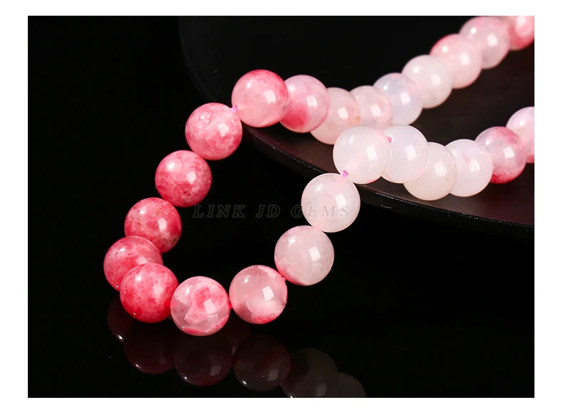 Echte natürliche Farbverlauf Kirschblüte Rhodonit Perlen lose Spacer für Schmuck machen DIY Halskette Armband Zubehör – Detail 9