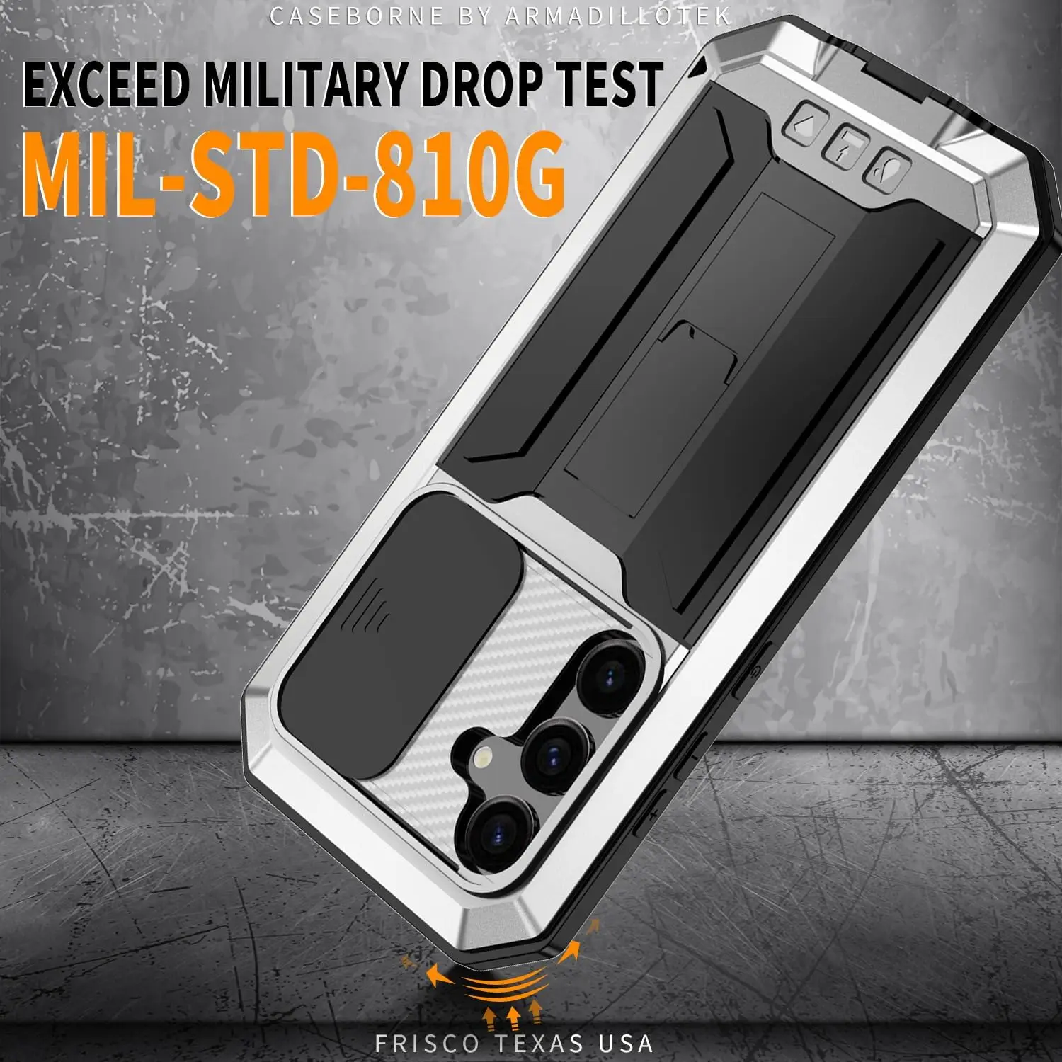 Rugged Military-Grade Aluminum Metal Case with Gorilla Glass Protector and Heavy-Duty Shockproof Design