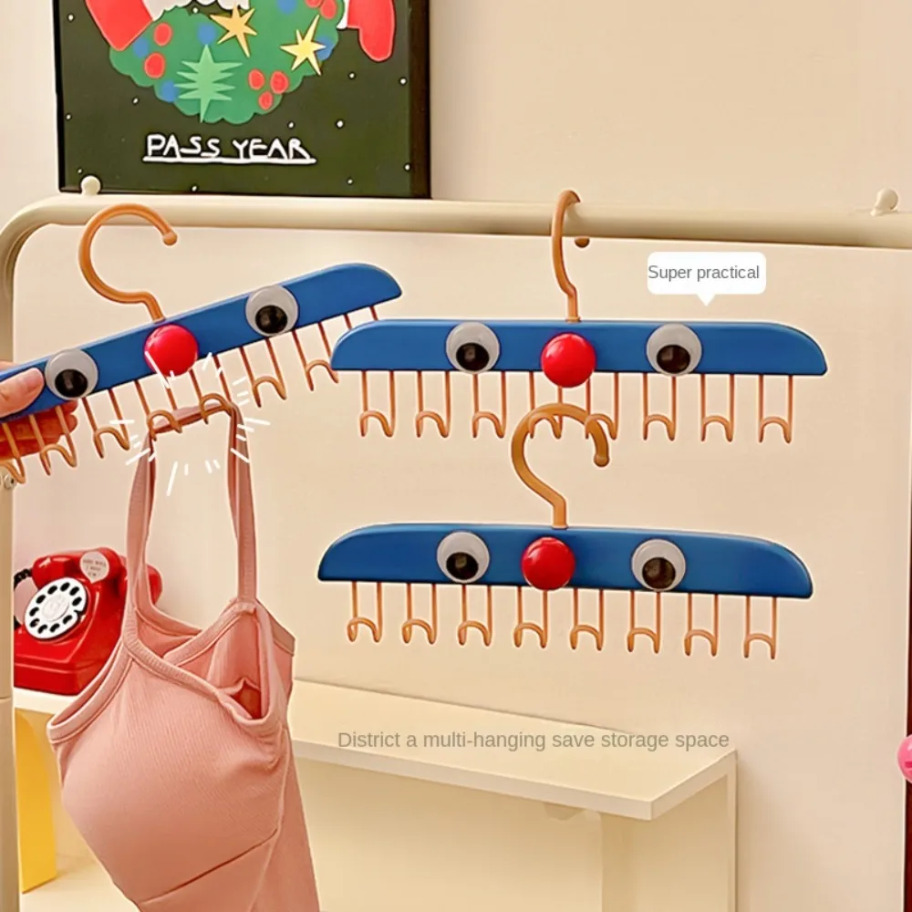 Multi-functiona Storage Hanger Multiple Hooks Traceless Camisoles Hook Clothes Drying Tools Cartoon Expressions 4